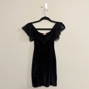 Sugar thrillz Dollskill mini velvet mesh short sleeve cocktail dress